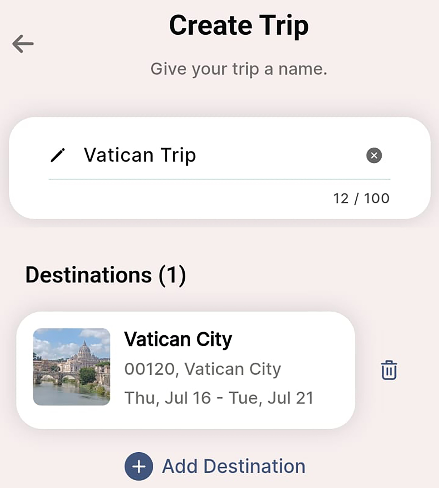Create trip